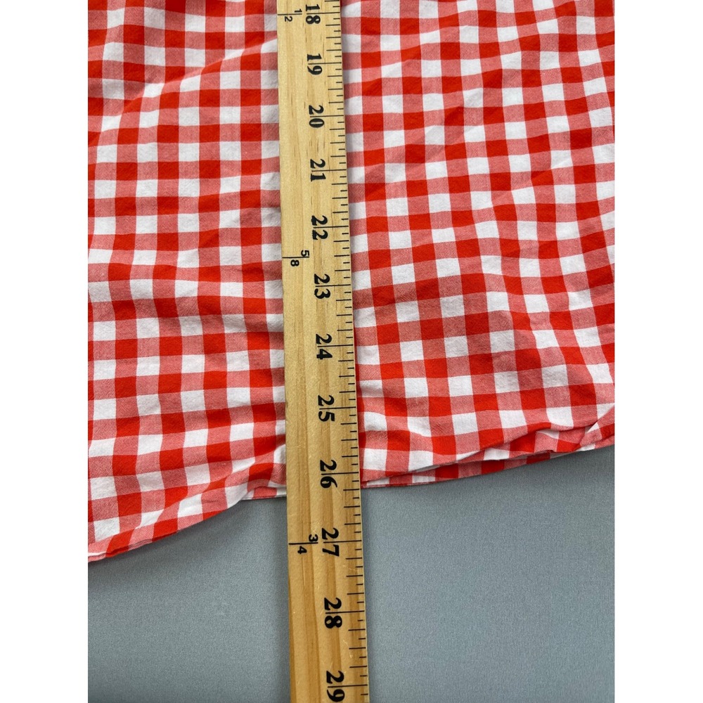 Talbots Plus Red White Gingham Button Down Shirt … - image 6
